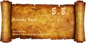 Bondy Bea névjegykártya